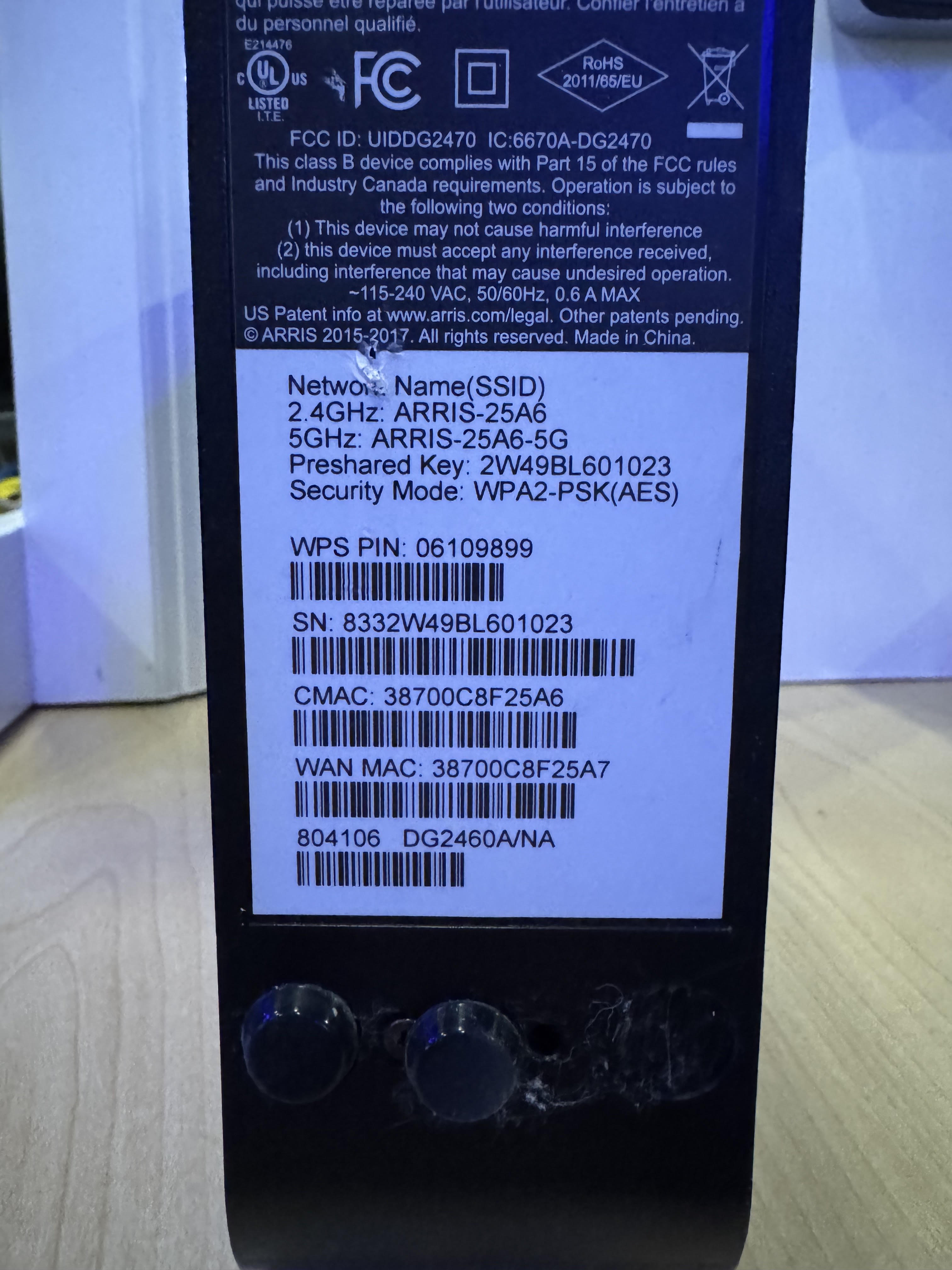 FastWave Cable Modem Label